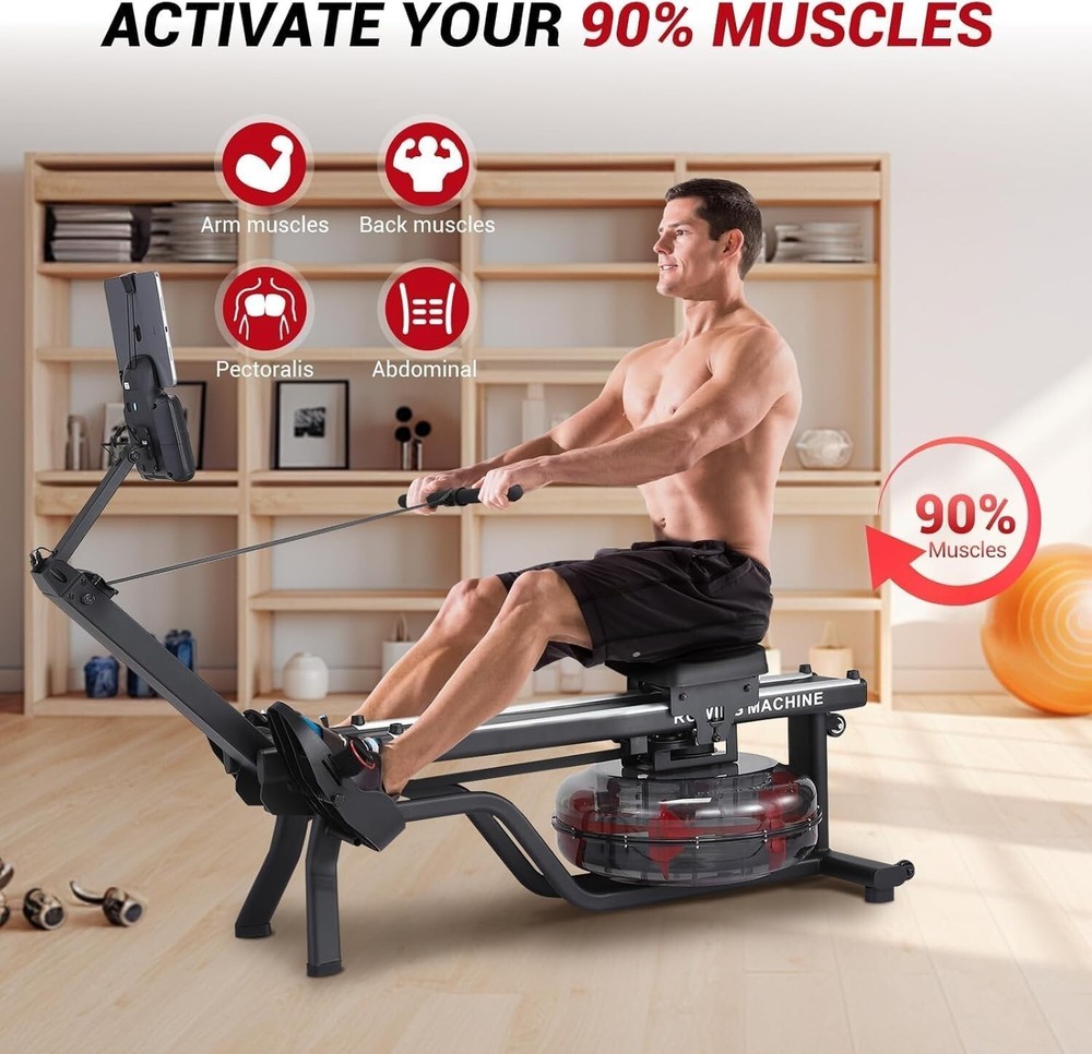 Magnetic/Water Rowing Machine 350 LB Weight Capacity - Foldable Rower
