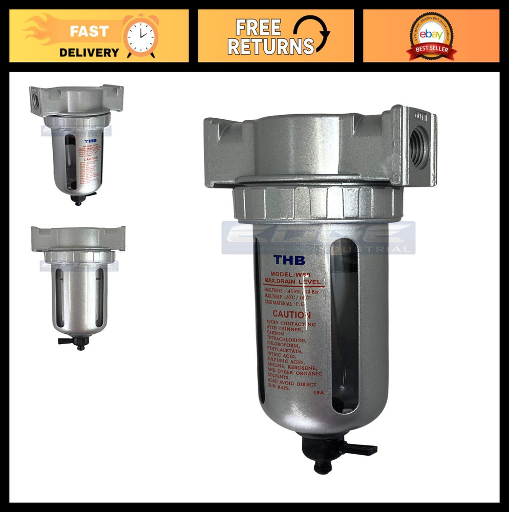 1/2" Moisture Separator Particulate Filter for Compressed Air Systems