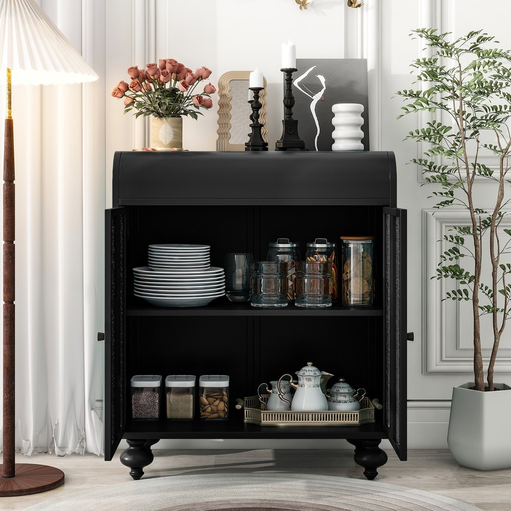 Art Accent Cabinet With 2 Doors, Sideboard Buffet Cabinet with Storage, Distre