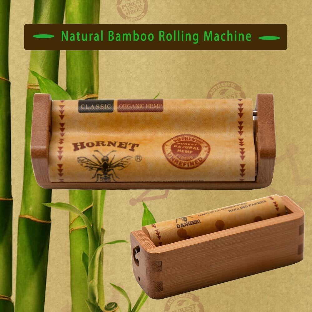 HORNET 1 1/4 Natural Bamboo Cones Roller Cigarette Rolling Machine Maker One Box