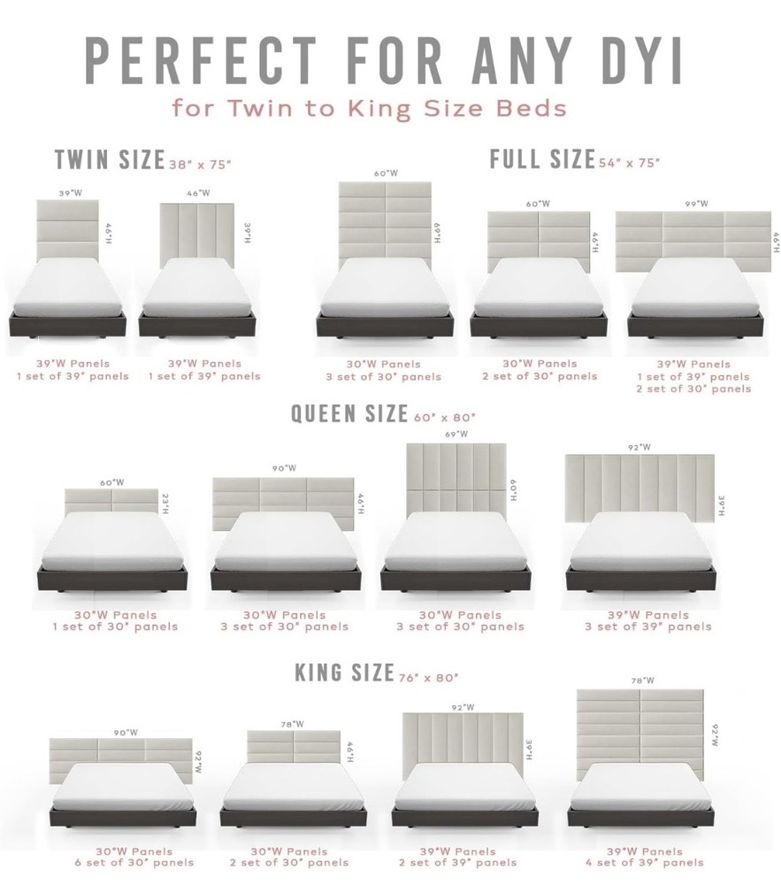 Upholstered Headboard Wall Panels, 30"x11.5"