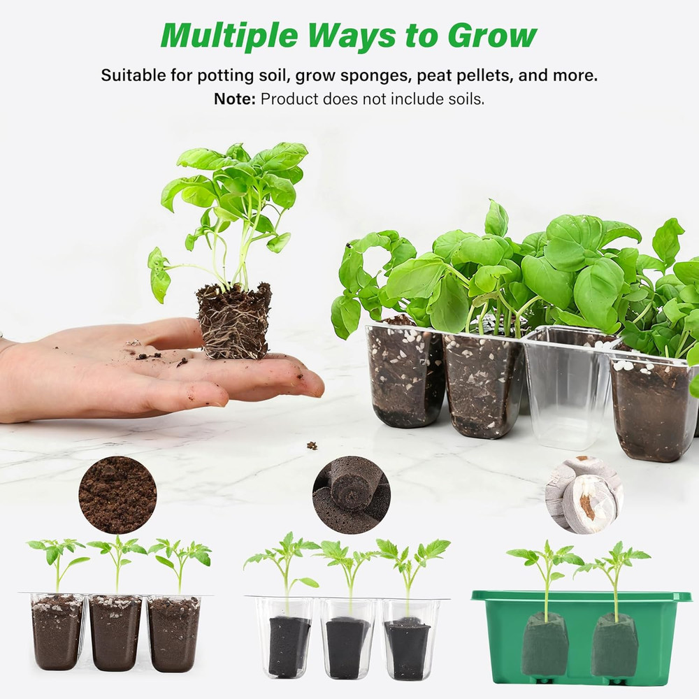5Pack Seed Starter Trays Seed Starter Kit With Adjustable Humidity Dome And Base