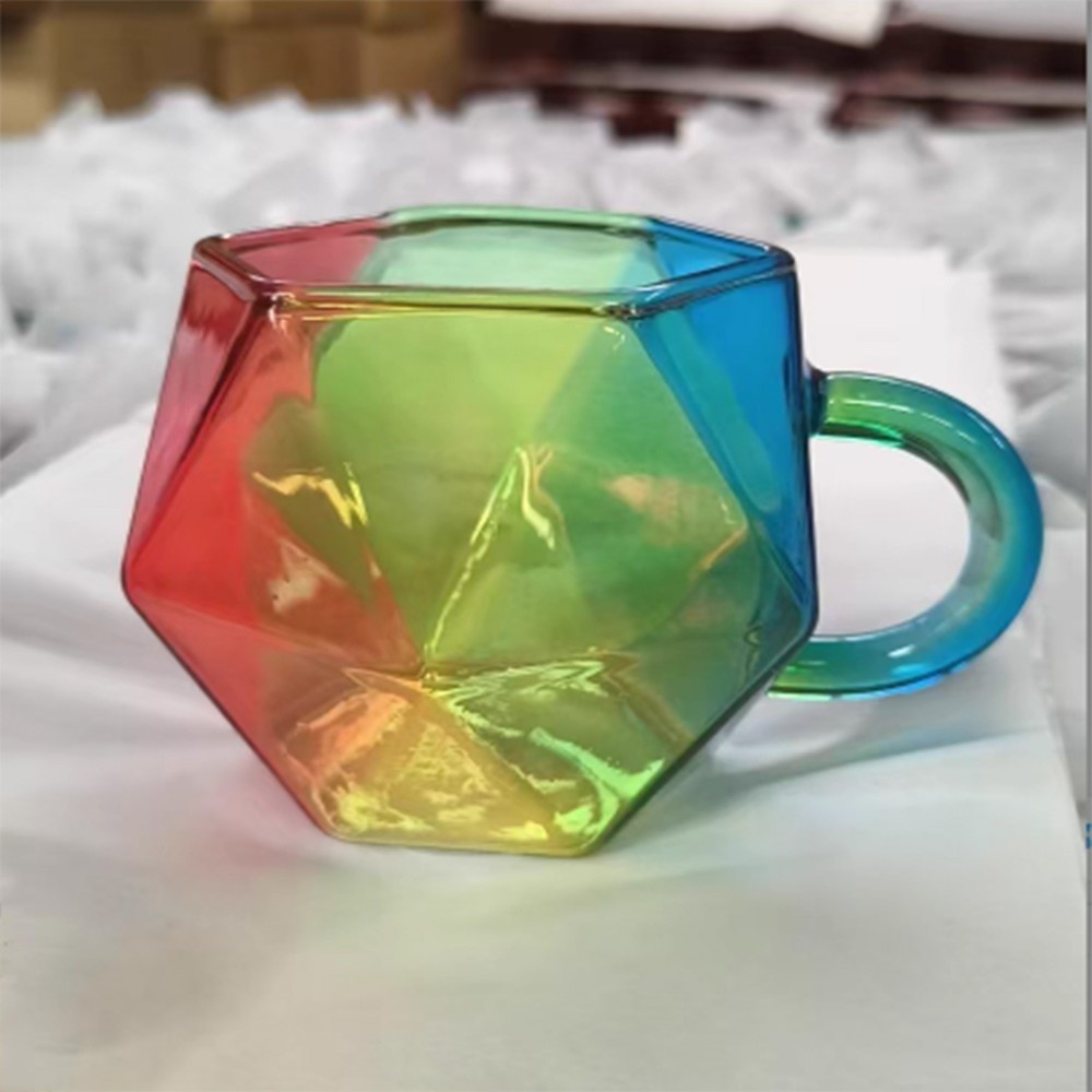 Rainbow Dice Mug Polyhedral Dice Coffee Cup With Handle Game Mug Colorful handle