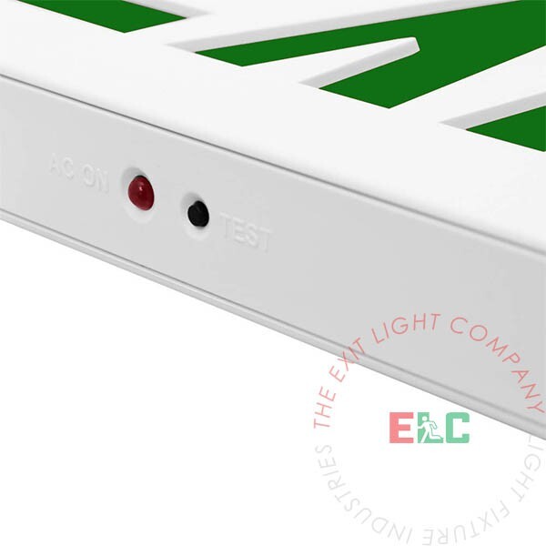 LFI Lights | Thin Green LED Exit Light Sign | UL | LEDT-G-W-BB