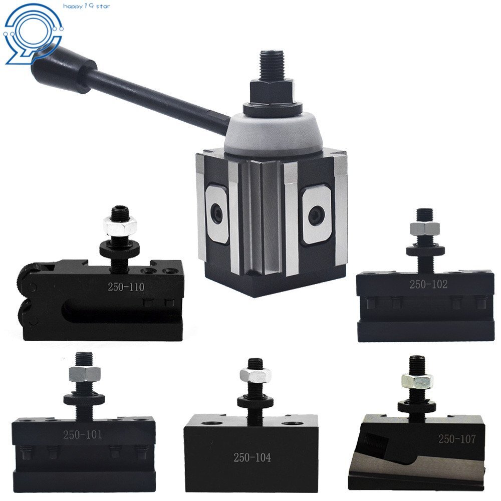 AXA 250-100 Piston Type Quick Change Tool Post Holder For Lathe 6- 12" 6PC