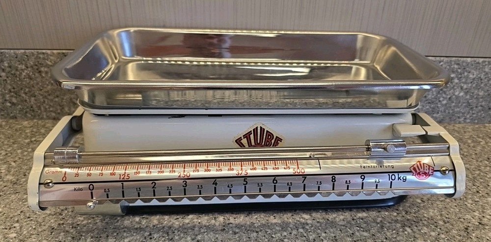 Vintage Stube Kitchen Beam Scale 10kg Analog White Tested