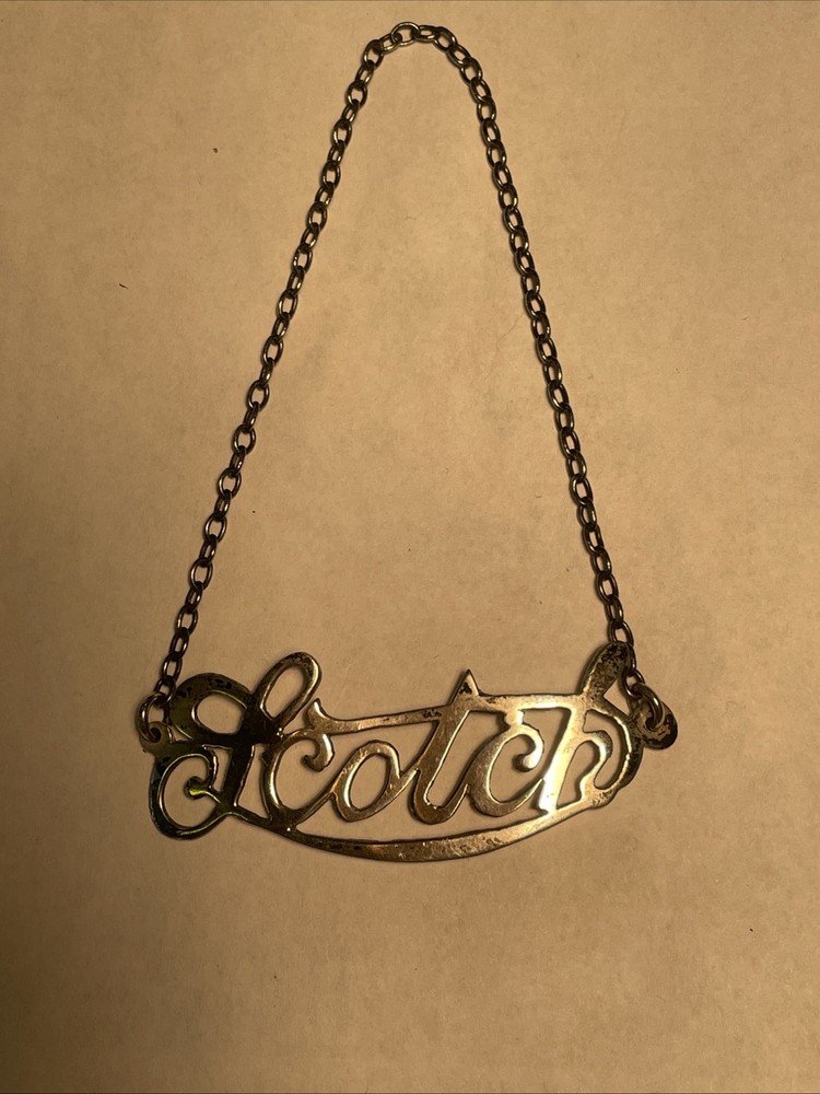 Gorham STERLING SILVER BOTTLE TAG OPENWORK Scotch Bourbon Rye Bill’s Box