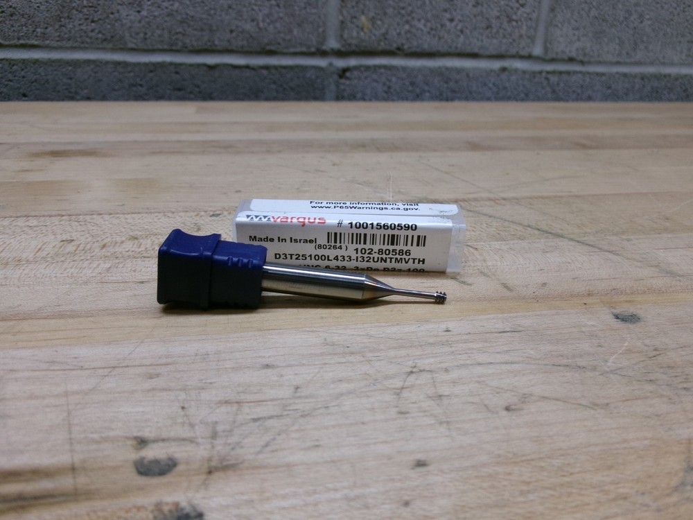 Vargus | Solid Carbide Thread Mill | # D3T25100L433-I32UNTMVTH | ​2.55mm x 57mm