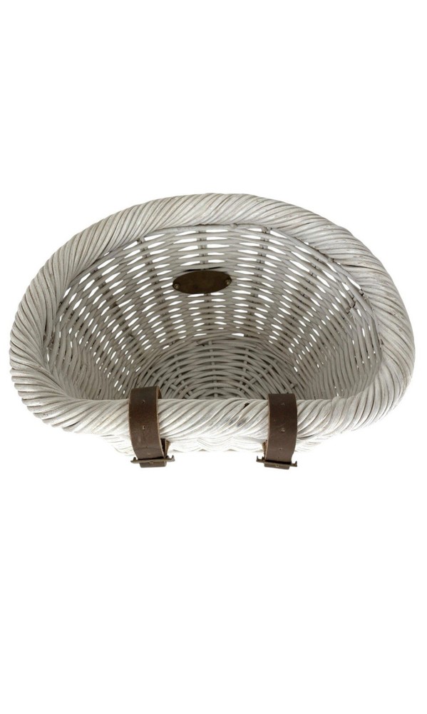 Nantucket White Wicker Bicycle Basket