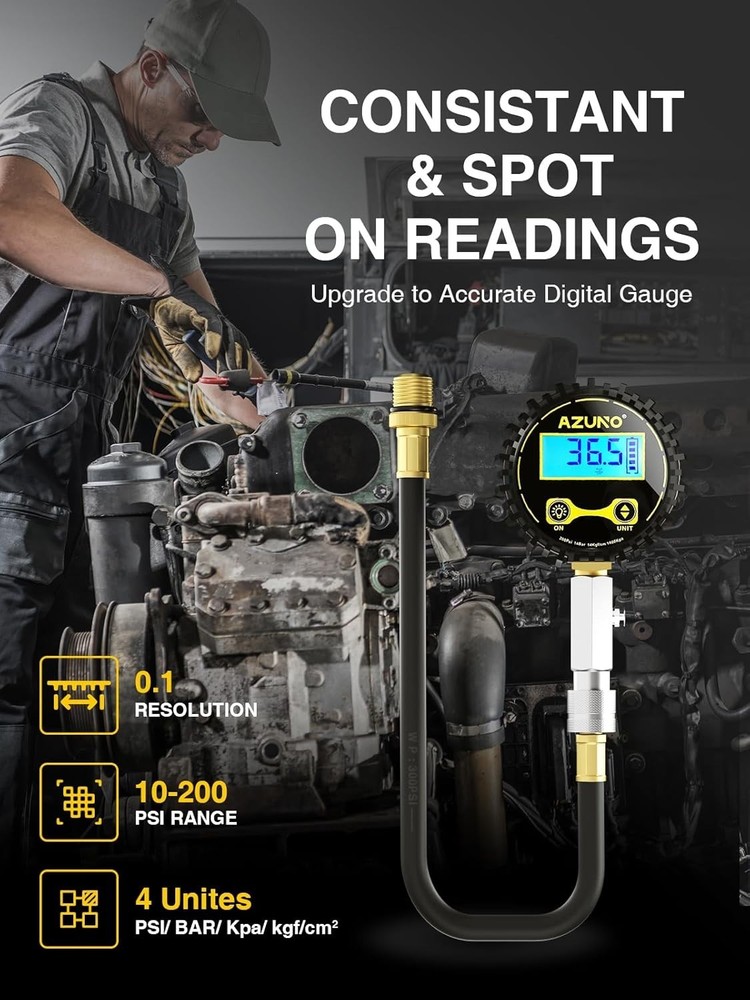 Precision Digital Compression Tester Kit 200 PSI - Complete Automotive Solution