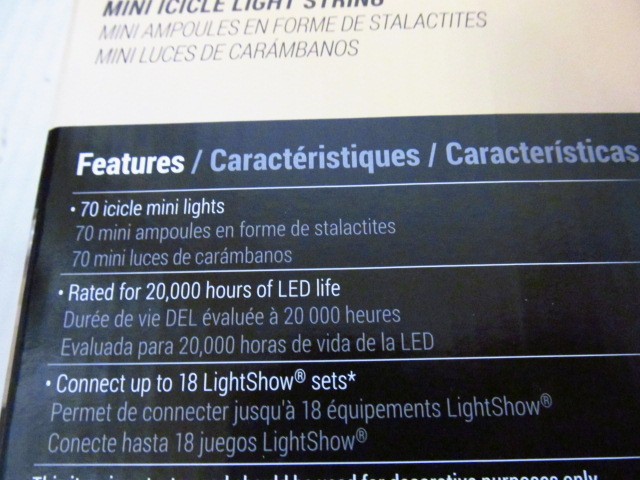 LED Lightshow Sparkle FrozenFire Mini Icicle Light String Blends Warm & Cool LED