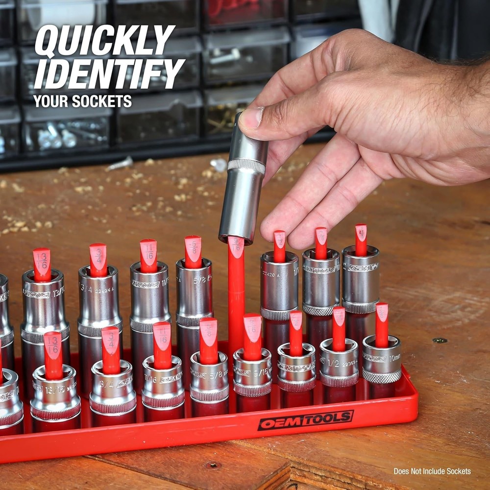 Efficient Socket Organization: 6 Piece Set for Toolbox with SAE & Metric Holders