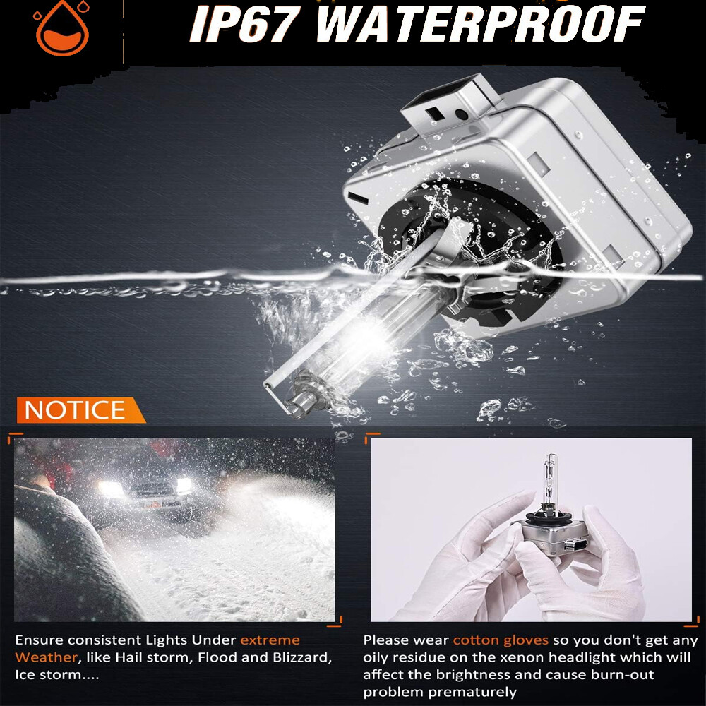 2pcs D1C D1S D1R 6000K White HID Xenon Headlight Light Bulbs OEM Replacement