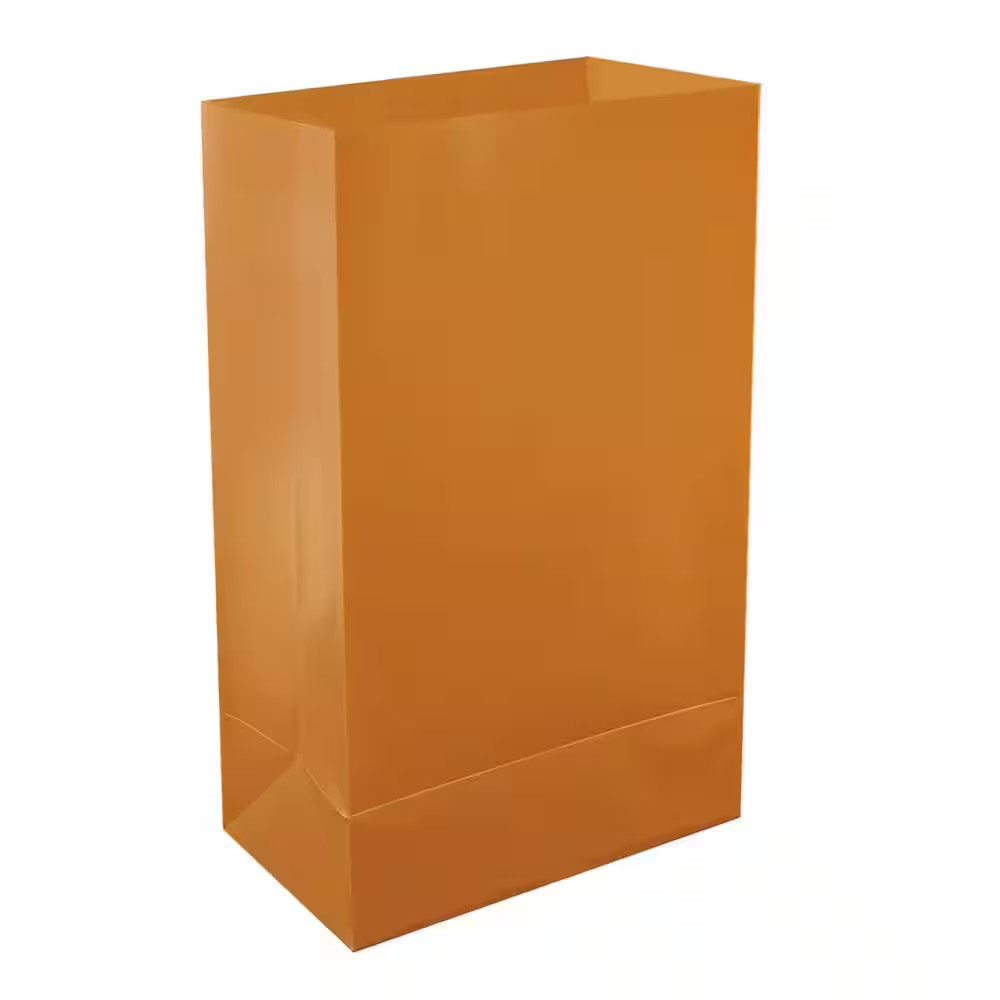 Plastic Tan Luminaria Bags (12-Count)
