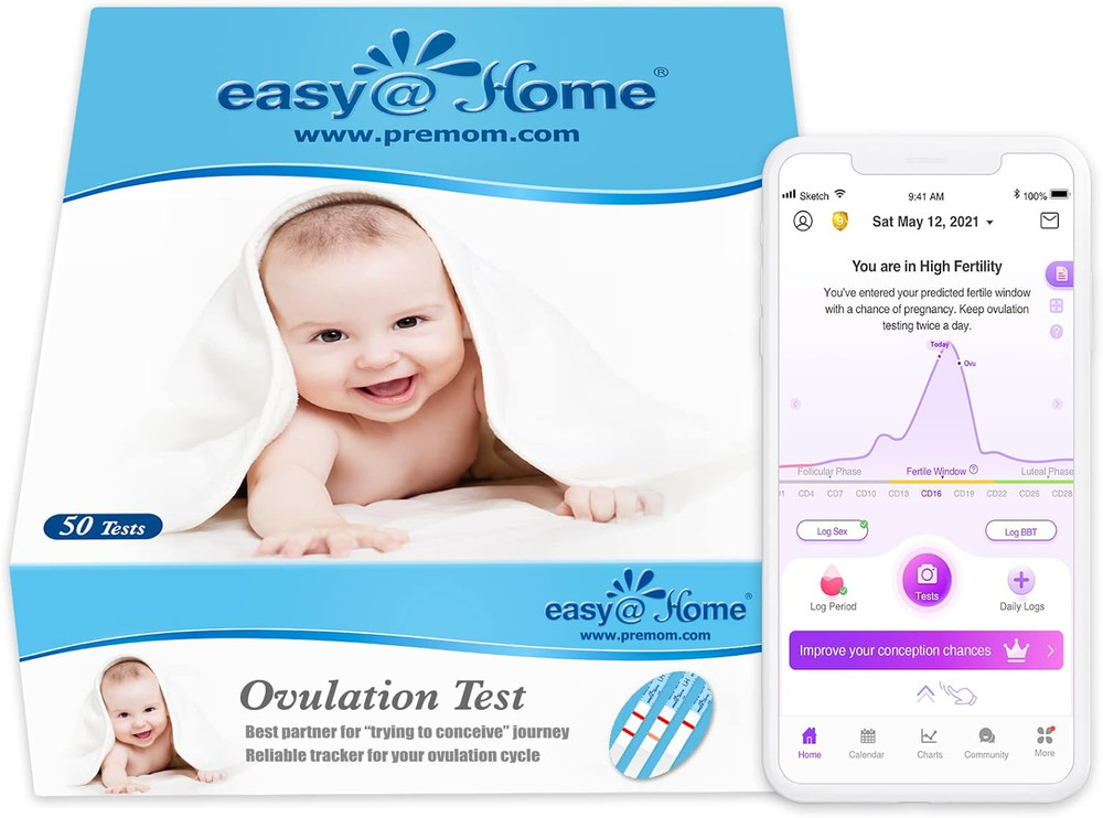 Ovulation Test Strips (50-Pack), FSA Eligible Ovulation Predictor Kit, Powered b