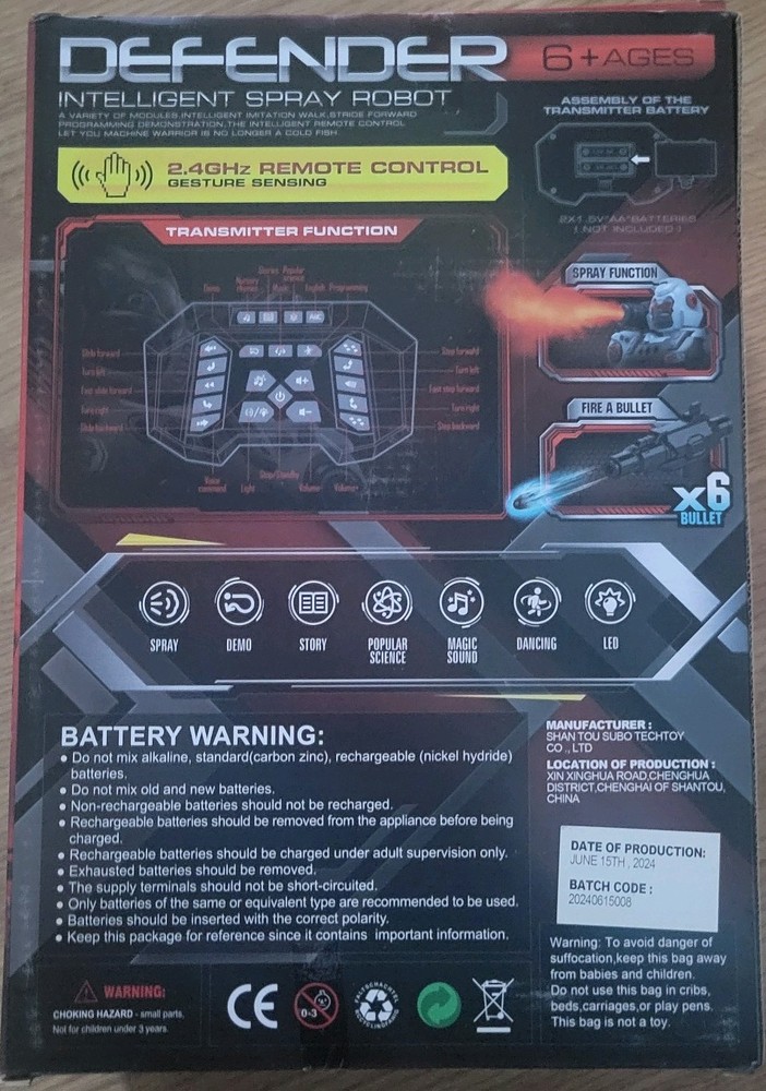 Intelligent Programming RC Robot Toy - Gesture & Sensing Control - Rechargeable