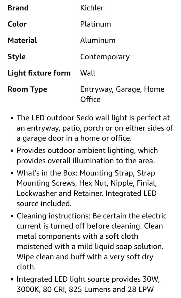 Kichler 94934 PL Platinum Clear Polycarbonate Diffuser