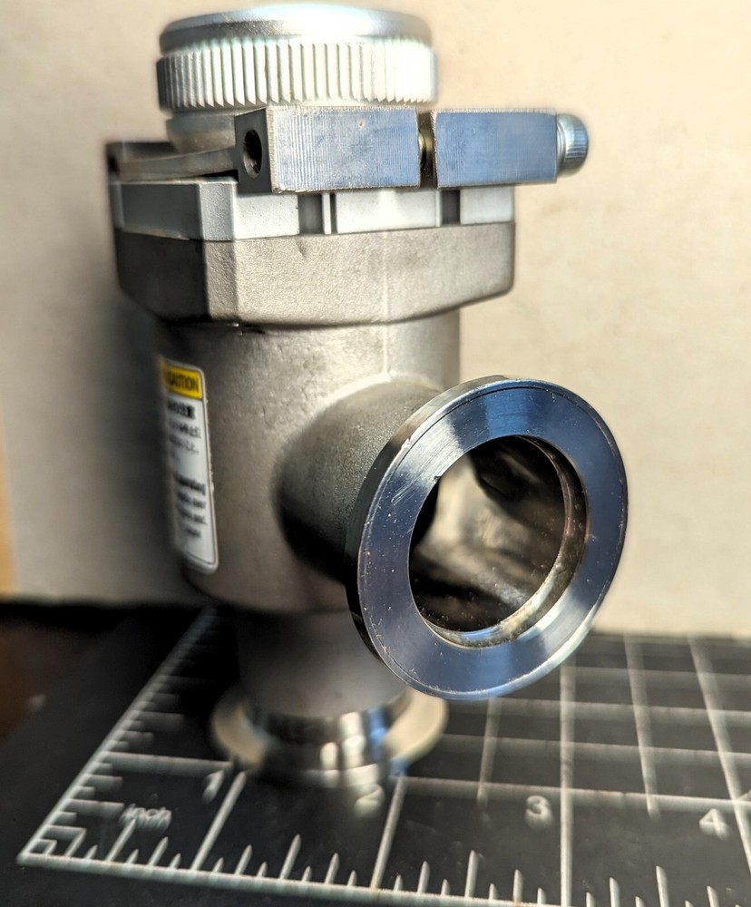 SMC XMH-25 ANGLE VALVE, INLINE, HIGH VACUUM, SS, Working Pull [A3B4]
