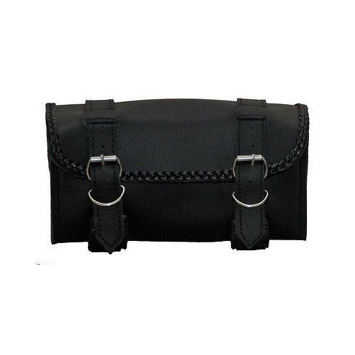 Vance Leather 2 Strap Tool Bag with Braid Accents