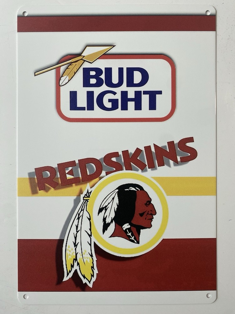 Bud Light Beer Washington Redskins Sign - Commanders Budweiser