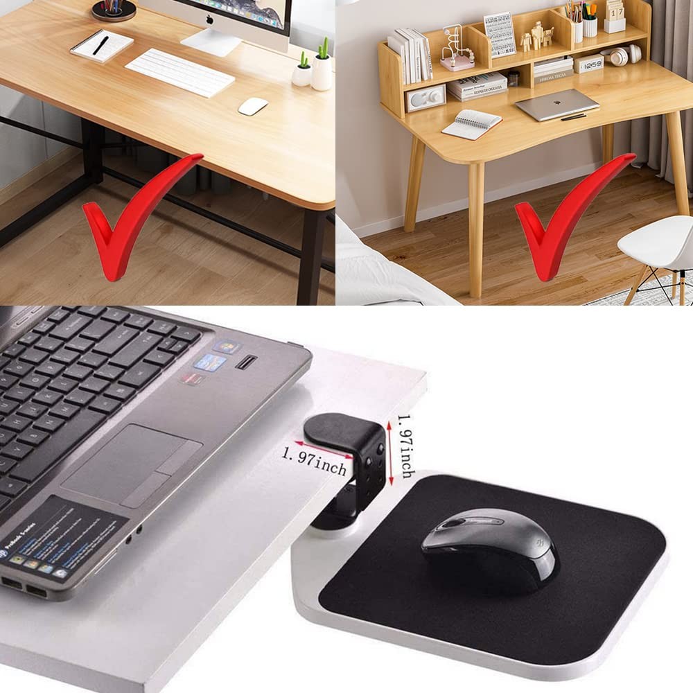 Clamp On Mouse Platform Under Desk Adjustable Tray Mount 360 Wrist Rest
