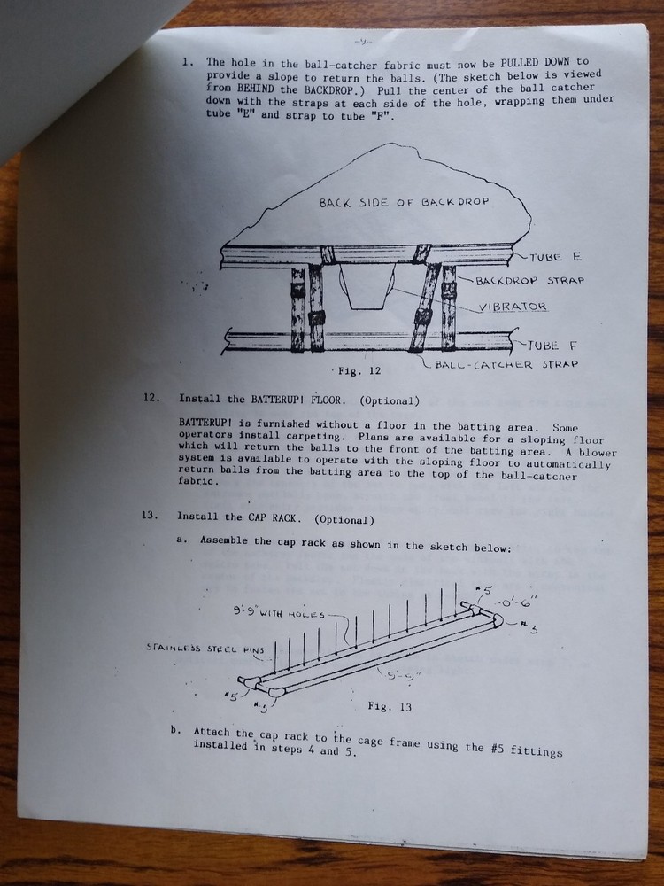 BATTER UP! Arcade Pitching Machine Cage Assembly & Operation Manual Doyle