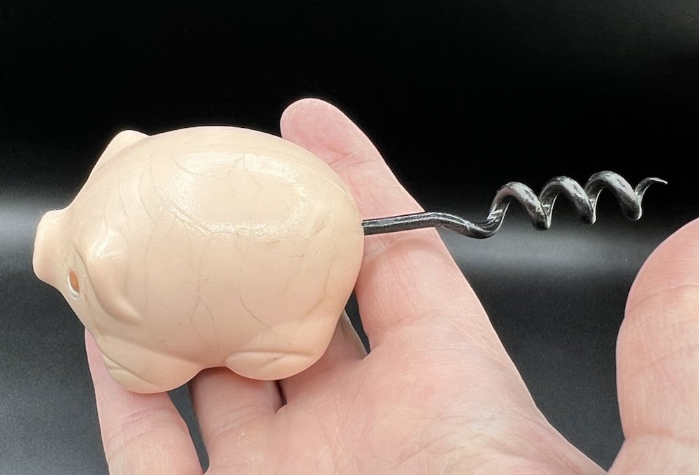 Vintage Hard Plastic Pig Cork Screw