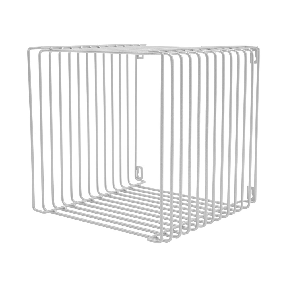 2025 Style Side Table Square Geometry Side Table Linear Metal End Table Silver