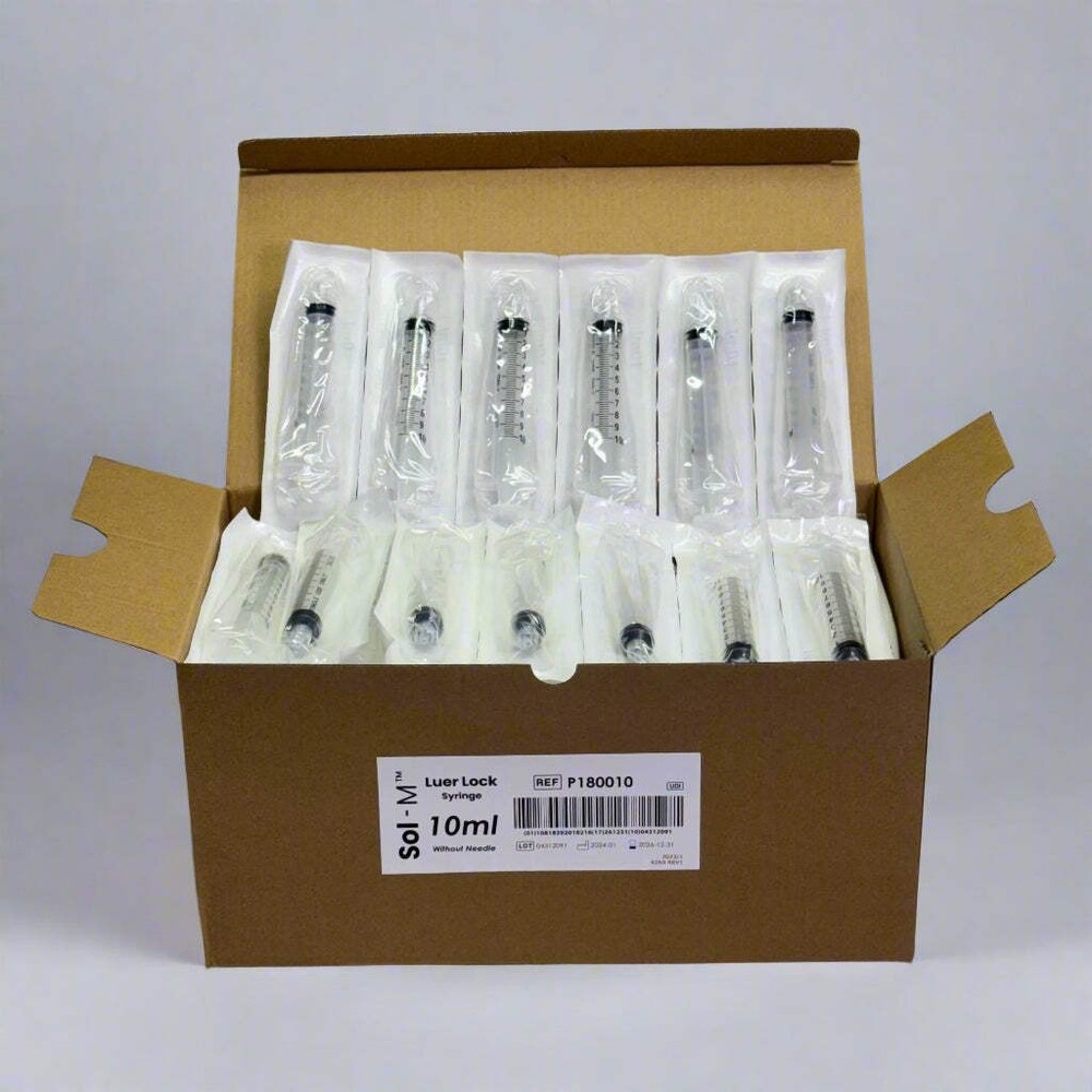 SOL-M (100 Pcs) Syringe 10ml, Clear P180010
