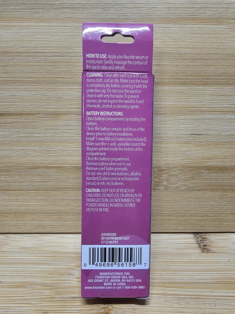 B•Pure Vibrating Under Eye Massager (Pink Handle)