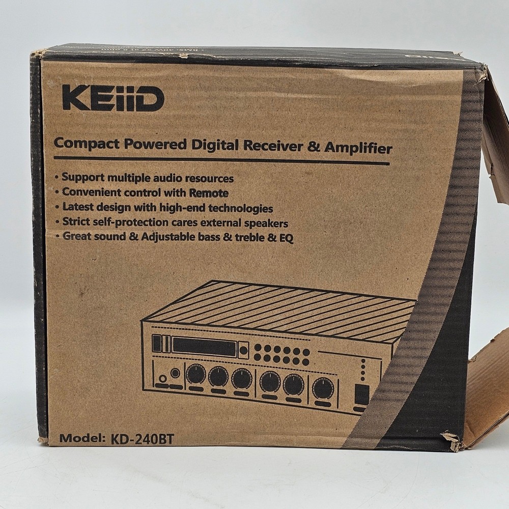 KEiiD KD-240BT Compact Powered Digital Receiver & Amplifier Bluetooth Black