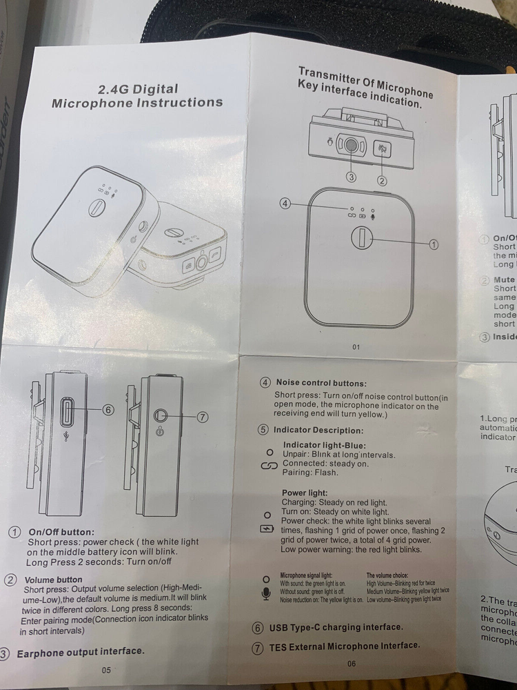 Digital Wireless Microphone System 2.4G Digital- New In Open box.