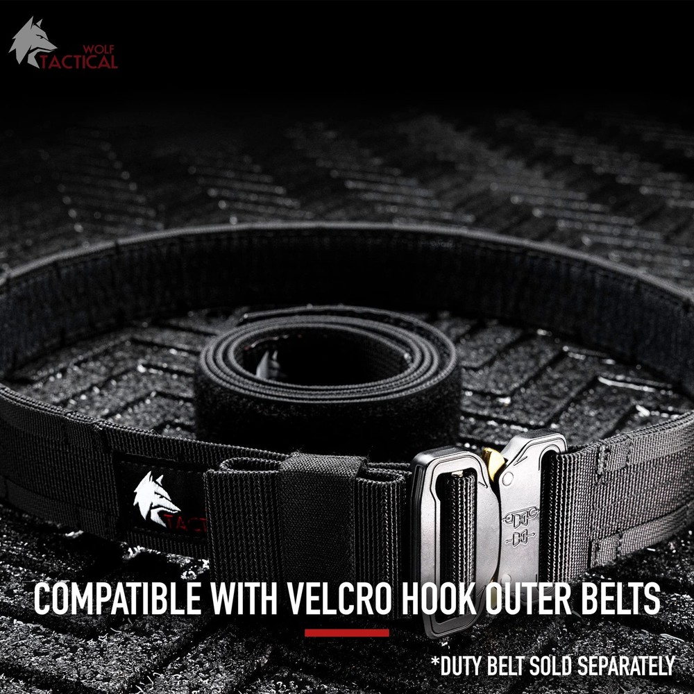 Loop Liner Inner Belt for Duty - 1.5" Hook and Loop EDC for Battle Belt Black