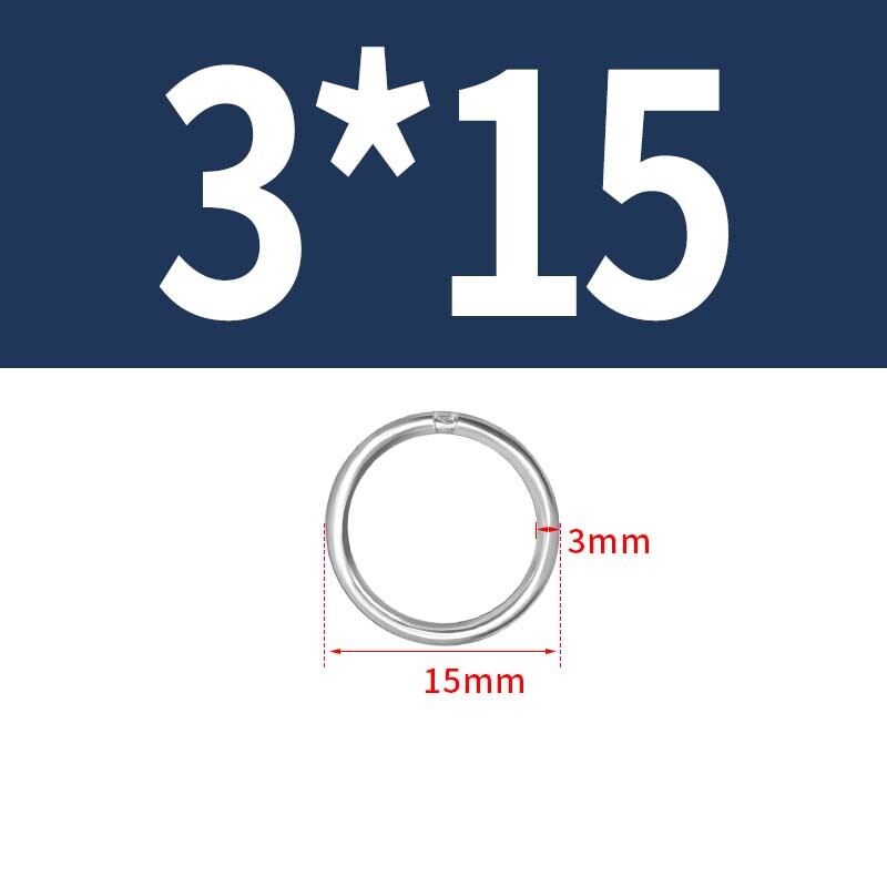 304 Stainless Steel Welded O Rings Solid Loop for Macrame, Hanging Slings Rop