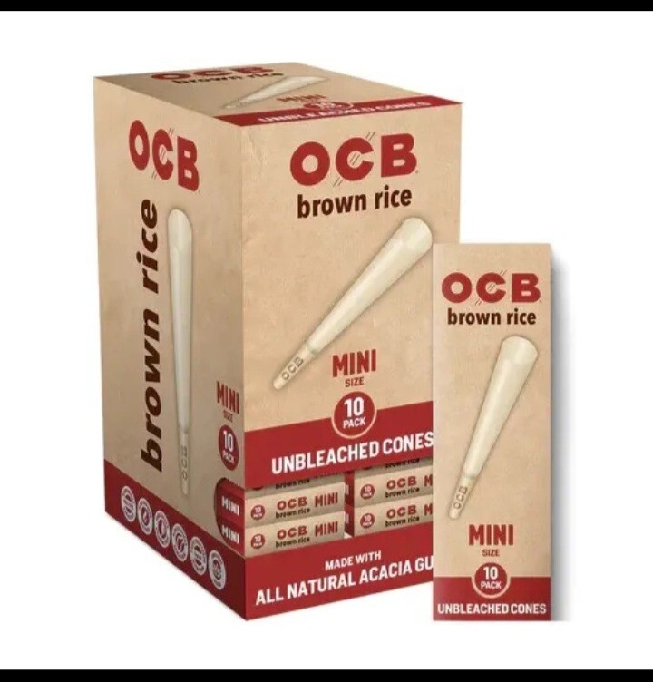 OCB BROWN RICE CONES. 24ct Full Box.
