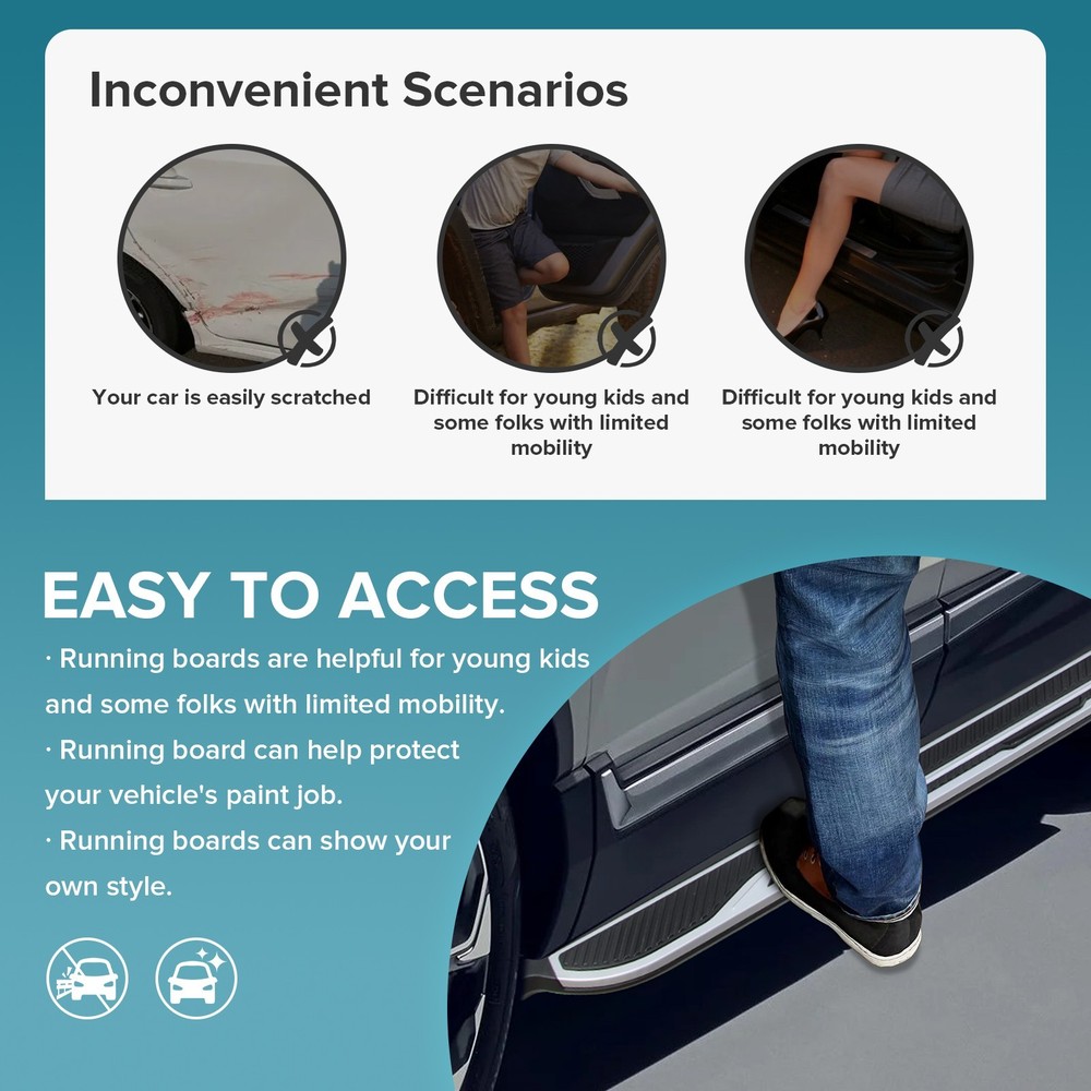 Running Boards Side Steps For 2020-2025 Ford Explorer Side Step Nerf Bars
