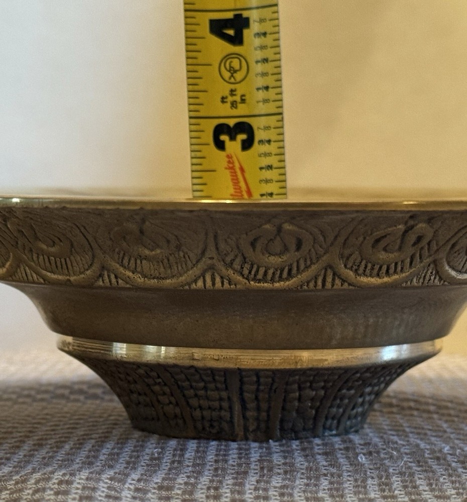OVERSIZED 9” CAST BRASS CEILING CANOPY & SOLID BRASS LOOP 1/4 IPS & Hardware NOS