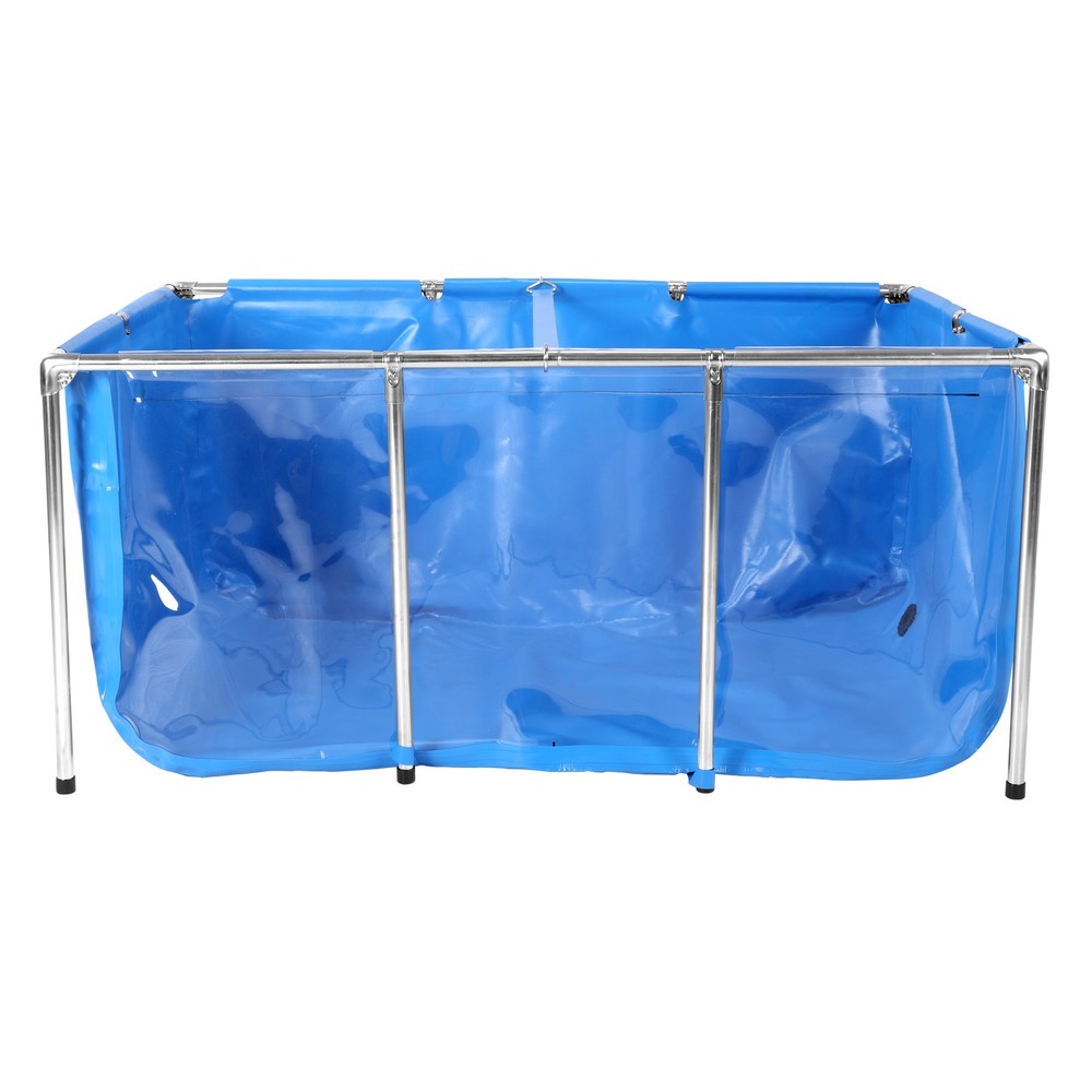 Rectangular Goldfish Tank with Frame & Drain Valve Above Ground Fish Pond Clear