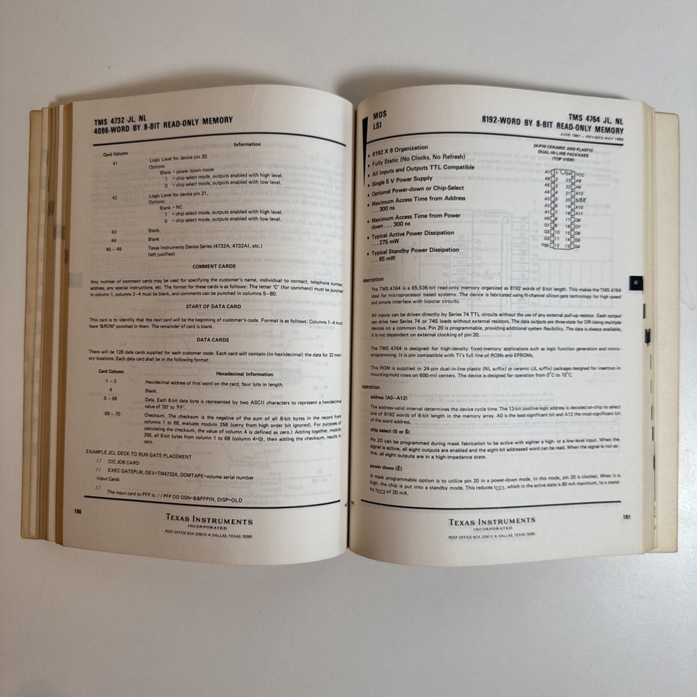 Texas Instruments - MOS Memory Data Book from 1982