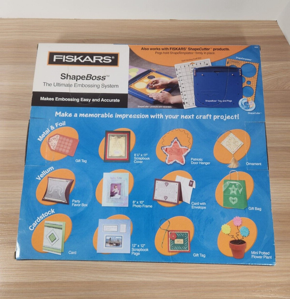 Fiskars Shape Boss Ultimate Embossing System Stencil Set NEW Card Scrapbook