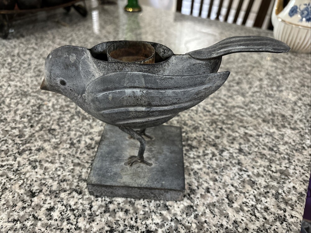 Unique Metal Bird Votiff Candle Holder Rustic