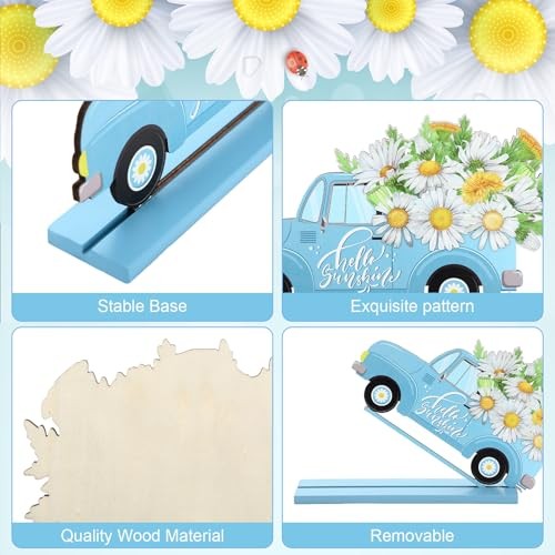4 Pcs Hello Spring Table Decorations Spring Easter Table Daisy Style