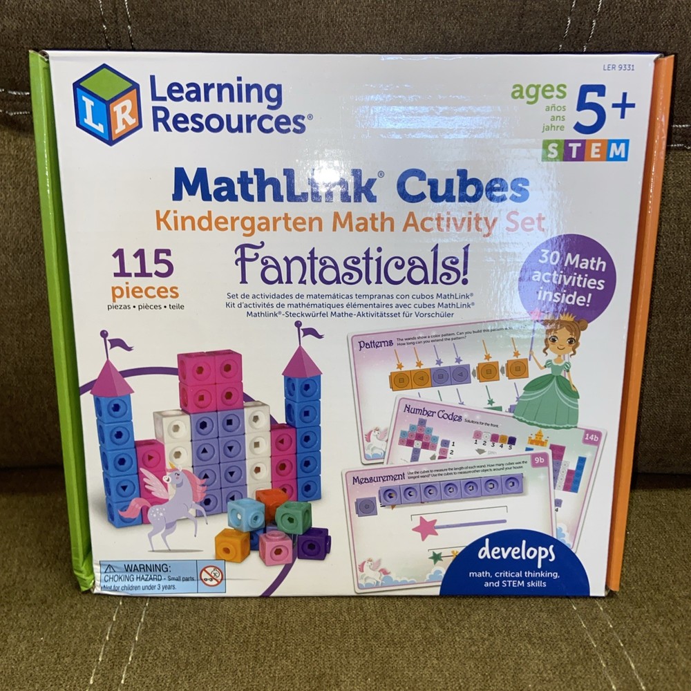 Learning Resources Math Link Cubes Play Learn Activity Set 115 Piece Ages 5+