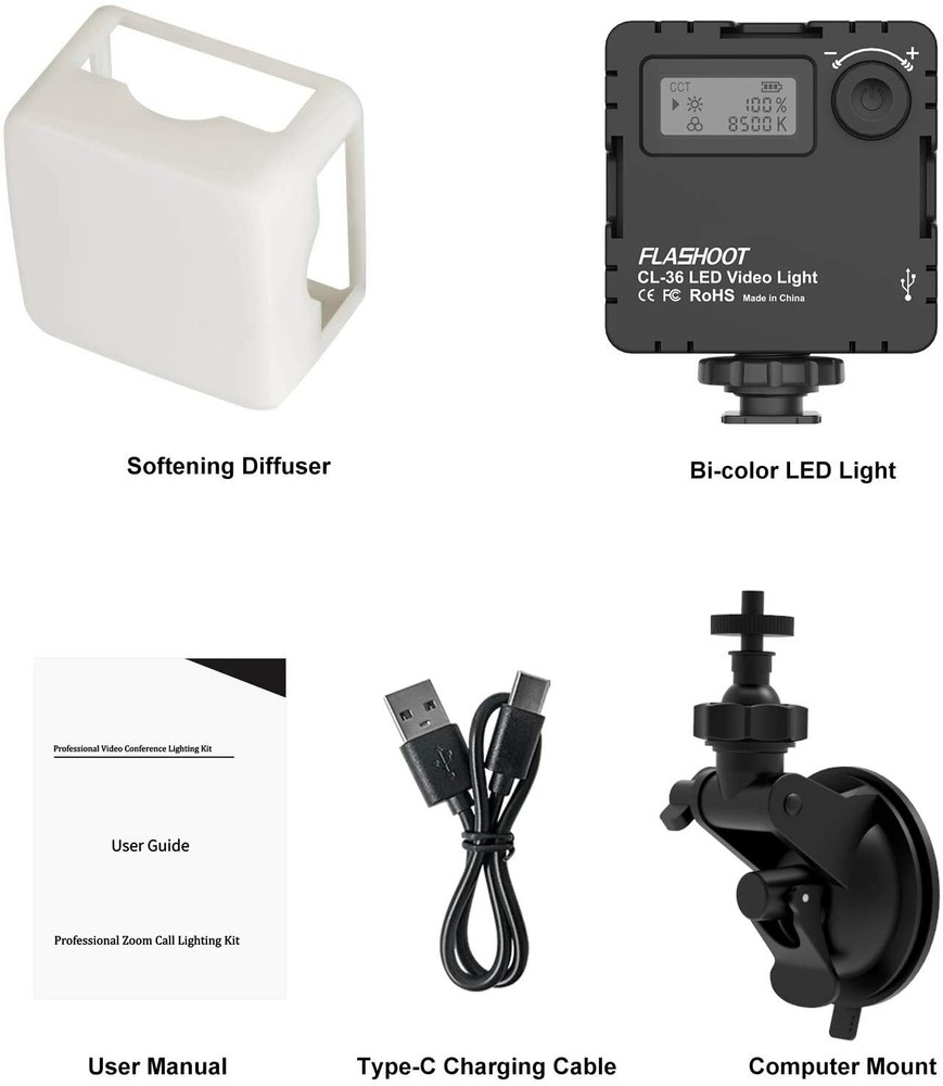 Flashoot Mini LED Light For Video-Conferencing, Zoom, Webcam