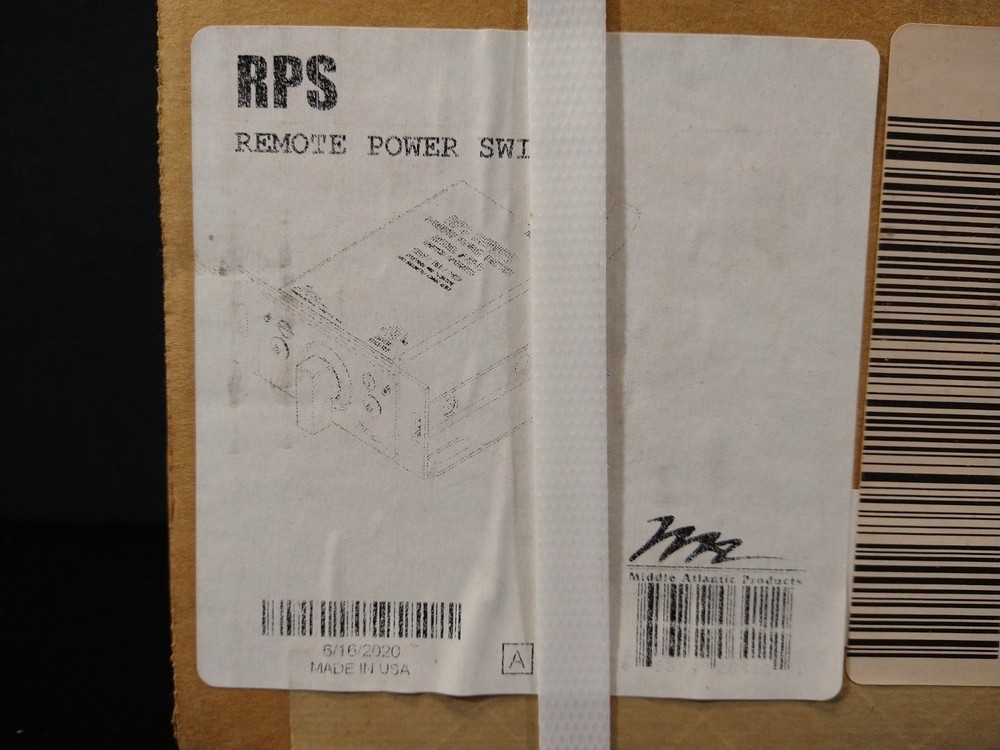 Middle Atlantic RPS Remote Power Switch Rackmount AC Power Control Unit