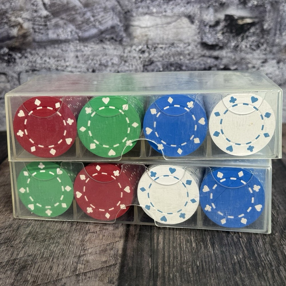 Plastic Poker Chips Sets 120 Chips Plastic Cases