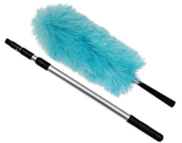 CleanAide Electrostatic Dusting Wand with 3-Section Extendable Pole, Reaches