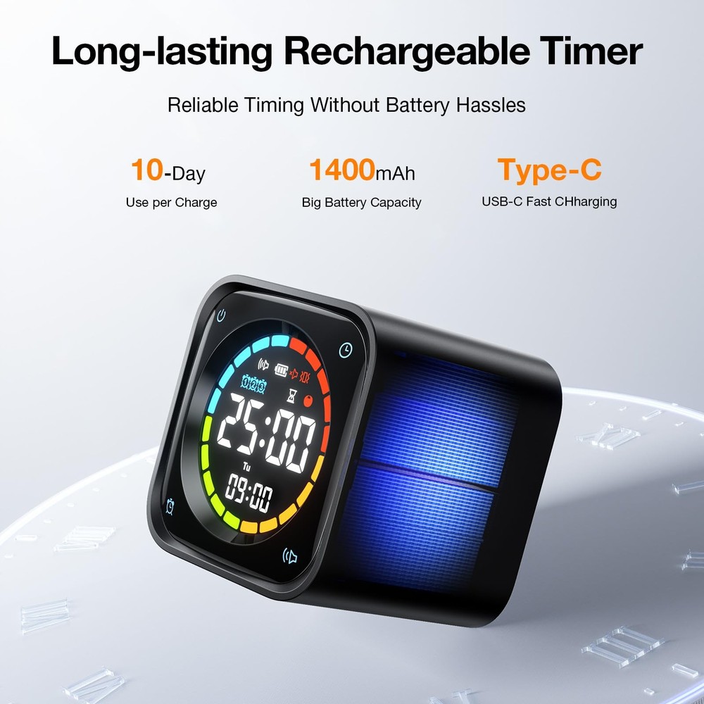 TK3 Pomodoro Timer Cube, Productivity Timer, 5/10/30/60 Min Presets, Custom C...