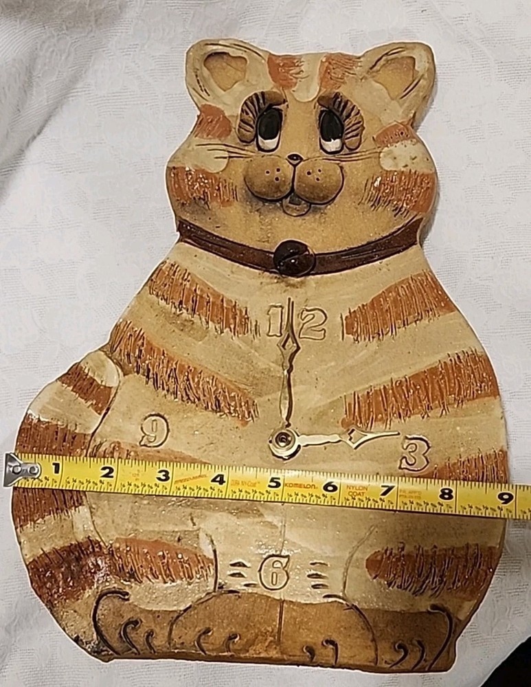 Max Hindt Pottery Cat Wall Clock