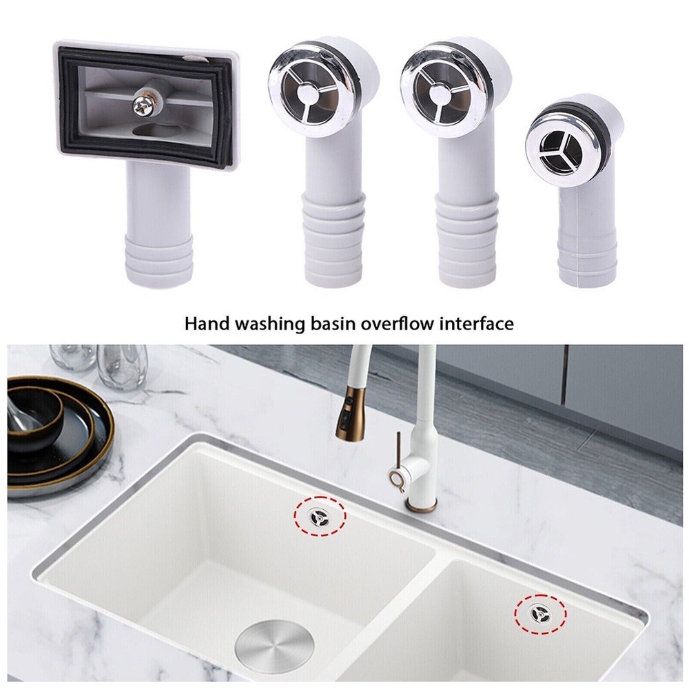Kitchen Accessories Overflow Head Drainage Waste Fitting PP Round Square